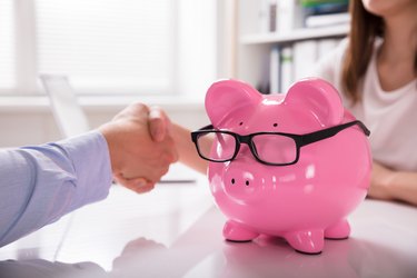 Piggy bank with glasses