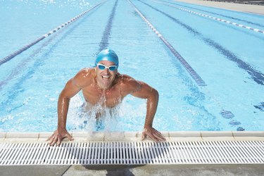 lap swimming man