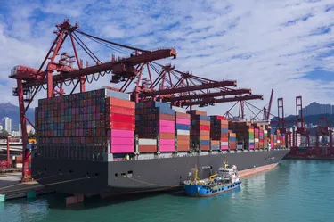 container ship in port