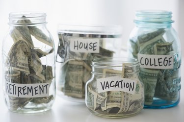 Jars with money