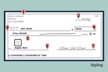 Illustration for a check with fifty dollars and zero cents