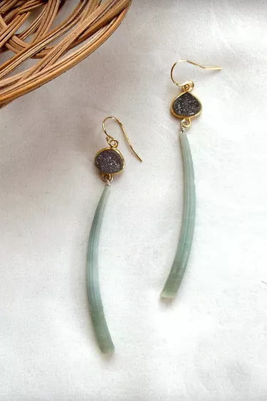 Wilde Element Jewelry — Dentalium Druzy Earrings