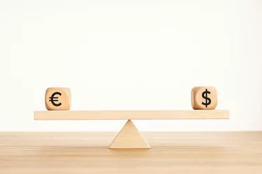 Euro and dollar parity concept