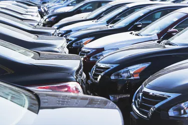 Parked cars in row