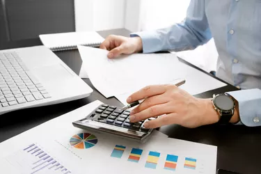 Accountant at work. Concept of budget and savings