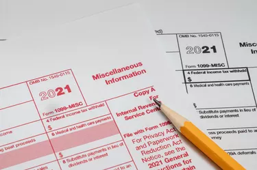 2021 Tax Form 1099-misc on a white background.
