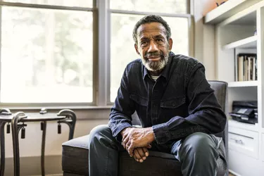 Portrait of senior man at home
