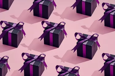 a lot of presents placed in a pattern