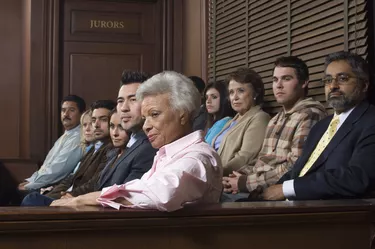 Jurors sitting in courtroom