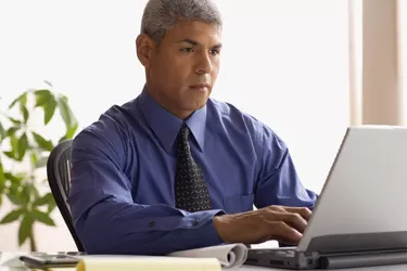 Businessman using a laptop