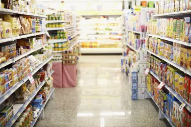 Aisles of Food in Grocery Store
