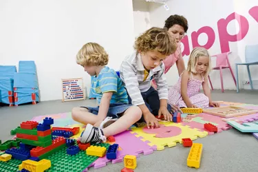 Teacher playing with students