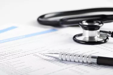 Medical form with stethoscope