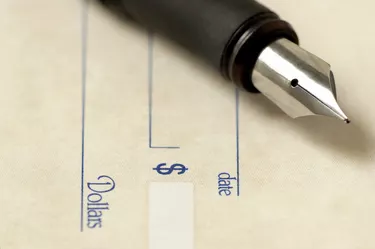 Fountain pen over check