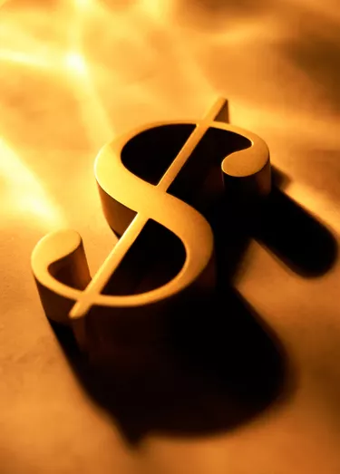 close-up of the symbol of a dollar