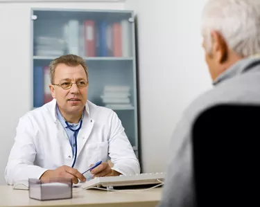 Doctor talking to patient