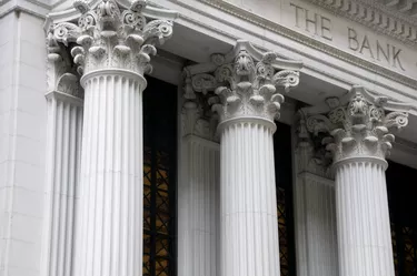 Ionic columns of a bank building