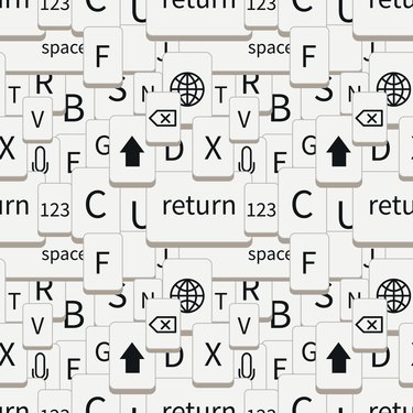 Smartphone keyboard white buttons