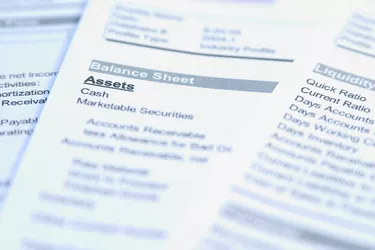 Closeup of a sheet of paper focusing on the word Assets